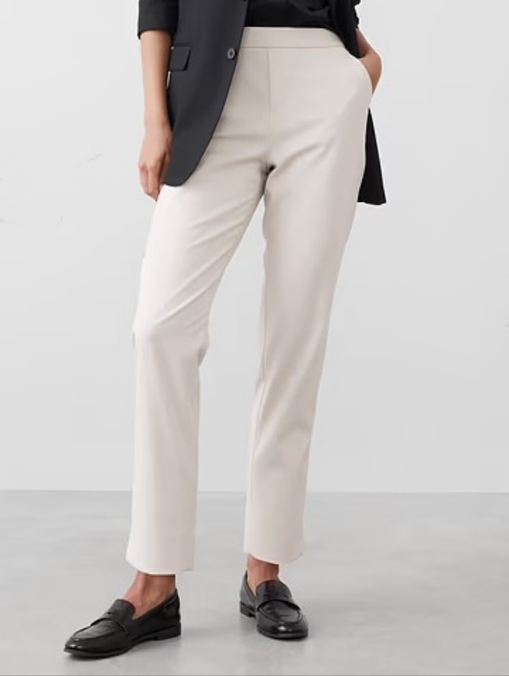 Hayden Elastic Ankle Length Straight Leg Slacks